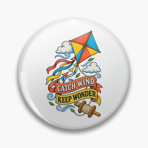 Item preview, Catch Wind Keep Wonder Colorful Kite Flyer designed and sold by CheerfulNest.