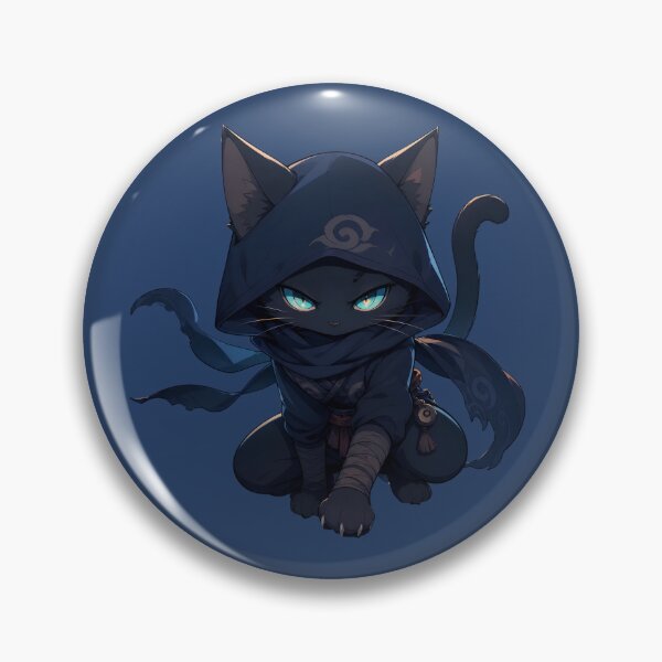 Item preview, Ninja Cat Shinobi - Cute Chibi Anime Stealth Kitty Dark Warrior Art designed and sold by Knacky Print.
