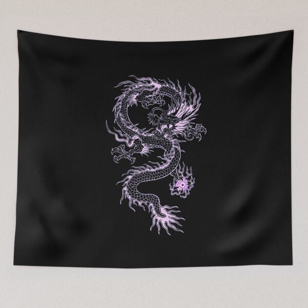 Item preview, Pastel Pink Japanese Dragon - Soft Goth & Trendy Alternative Art designed and sold by BrontesWhimsyStore.