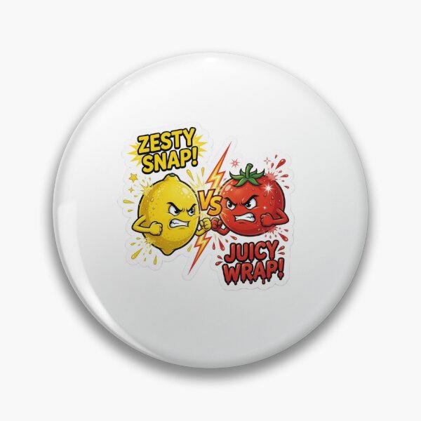 Item preview, Lemon Versus Tomato Zesty Clash Sticker designed and sold by Imaginarium of Chaos falcon88 .