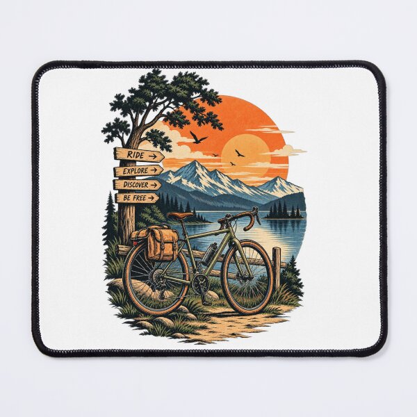 Item preview, Vintage Bicycle Adventure – Retro Travel & Cycling T-Shirt Design designed and sold by LarkLeaf.