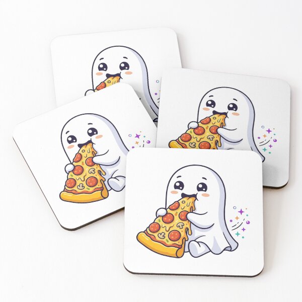 Item preview, Cute Ghost Eating Pizza Slice Funny Foodie Spooky Halloween designed and sold by KreatoLab.