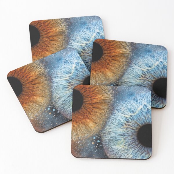 Item preview, Cosmic Human Iris Macro Blue And Amber Eyes Galaxy Art designed and sold by LYAN-STORE.