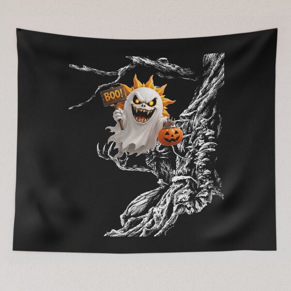 Item preview, Pumpkin Funny Sun Ghost Halloween – Spooky Monster Cartoon Angry designed and sold by MOHAMED FRASER.