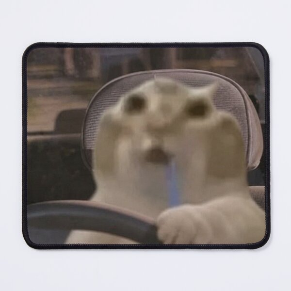 Item preview, Blurry Drooling Cat Driving Car - Unhinged Meme Art designed and sold by BrontesWhimsyStore.