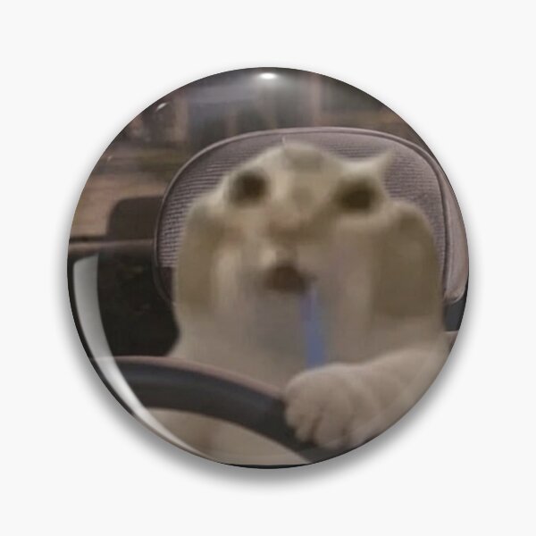 Item preview, Blurry Drooling Cat Driving Car - Unhinged Meme Art designed and sold by BrontesWhimsyStore.