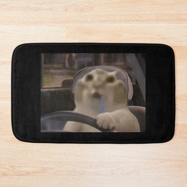 Item preview, Blurry Drooling Cat Driving Car - Unhinged Meme Art designed and sold by BrontesWhimsyStore.
