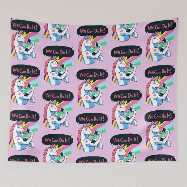 Item preview, We Can Do It! Feminist Muscle Unicorn Pride designed and sold by Bohepa.