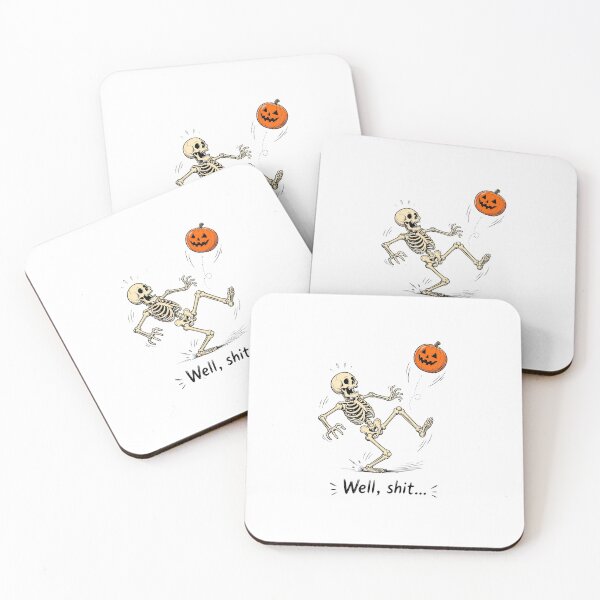 Item preview, Funny Skeleton Chasing Pumpkin Balloon Halloween designed and sold by felixpalette.