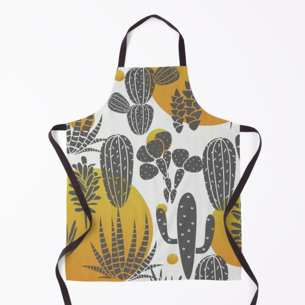 Item preview, Mid Century Modern Cactus Pattern Mustard Yellow Succulent Desert Art designed and sold by LYAN-STORE.