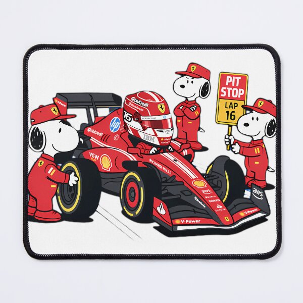 Item preview, Charles Leclerc Snoopy Pit Crew F1 Ferrari Racing Cartoon designed and sold by Loche Apparel.