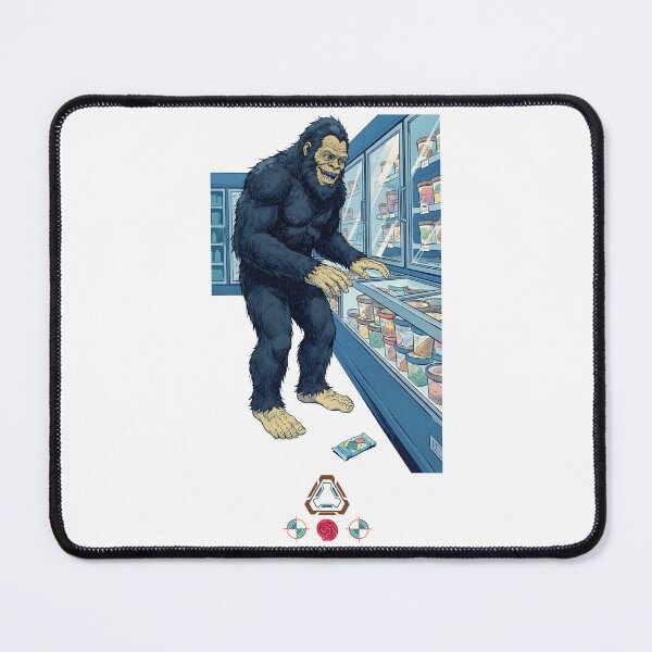 Item preview, Bigfoot's Ice Cream Run - Funny Sasquatch at the Grocery Store designed and sold by Whimsy Trail Co.