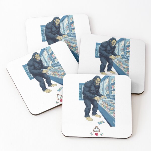 Item preview, Bigfoot's Ice Cream Run - Funny Sasquatch at the Grocery Store designed and sold by Whimsy Trail Co.