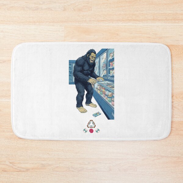 Item preview, Bigfoot's Ice Cream Run - Funny Sasquatch at the Grocery Store designed and sold by Whimsy Trail Co.