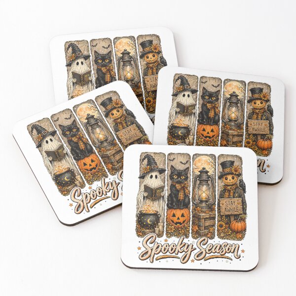 Item preview, Spooky Season Ghost Black Cat Pumpkin Vintage Halloween designed and sold by VioletNance.