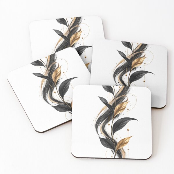 Item preview, Black Gold Botanical Flow designed and sold by moditeck.