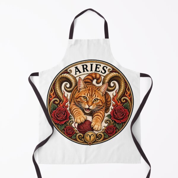 Item preview, Aries Orange Cat Celestial Zodiac Ram designed and sold by Old's Cool Cat Studio.