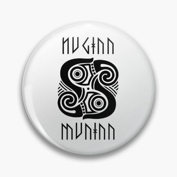 Item preview, Twin Black Ravens Mythological Norse Symbols designed and sold by joaofelipelara.