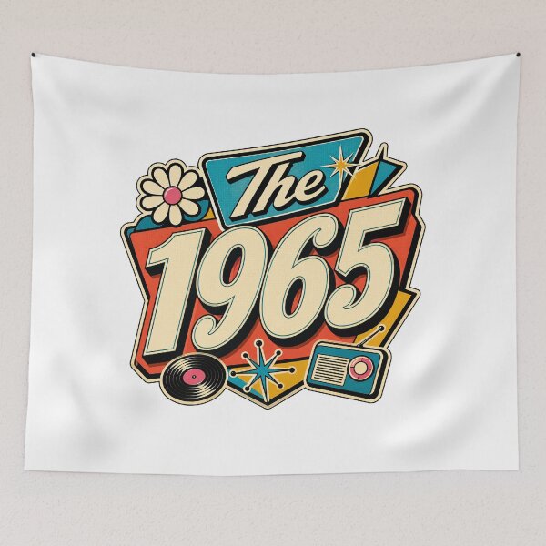 Item preview, Vintage 1965 Retro Birthday Graphic Design designed and sold by RedCircleArt.