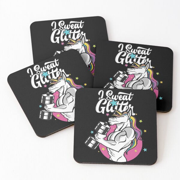 Item preview, Muscular Gym Unicorn "I Sweat Glitter" Bicep Curl designed and sold by Bohepa.