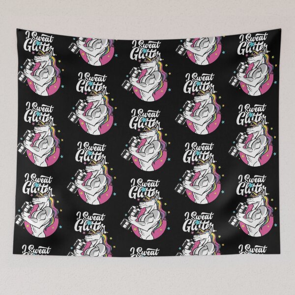 Item preview, Muscular Gym Unicorn "I Sweat Glitter" Bicep Curl designed and sold by Bohepa.
