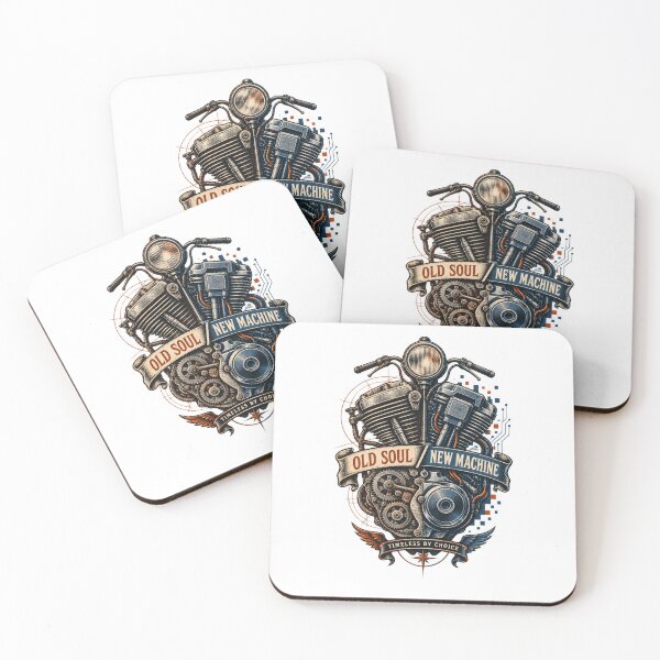 Item preview, Old Soul New Machine Vintage Motorcycle Engine Art designed and sold by TorqueTheoryLab.