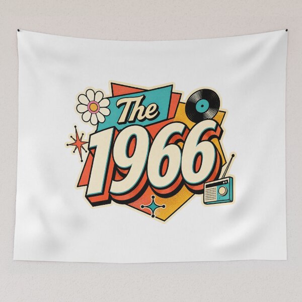Item preview, Vintage 1966 Retro Birthday Graphic Design designed and sold by RedCircleArt.