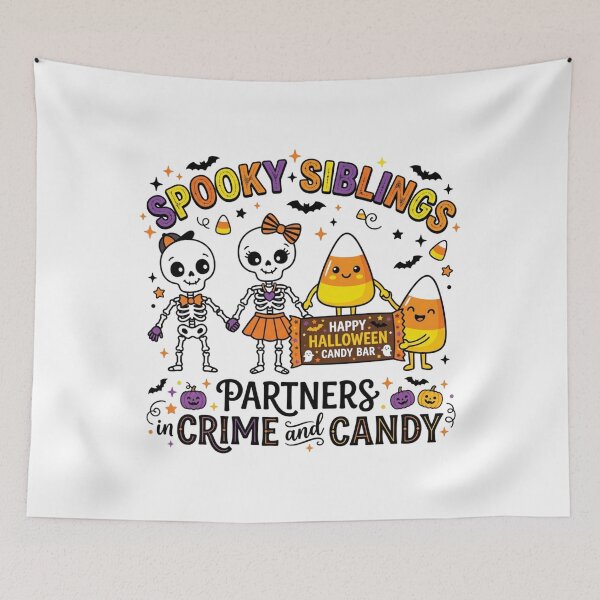 Item preview, Spooky Siblings Partners In Crime And Candy Funny Halloween Matching designed and sold by KreatoLab.