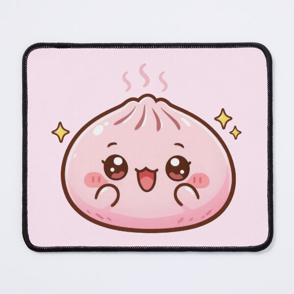 Item preview, Pink Kawaii Squishy Dumpling – Excited Happy Face designed and sold by EmeraldeaArt.