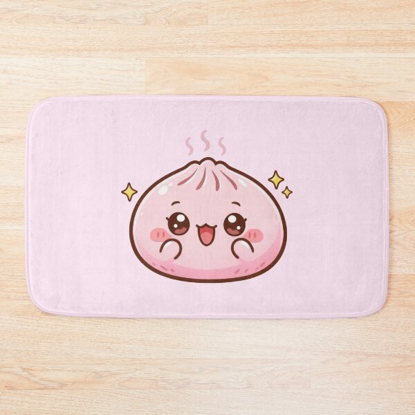Item preview, Pink Kawaii Squishy Dumpling – Excited Happy Face designed and sold by EmeraldeaArt.