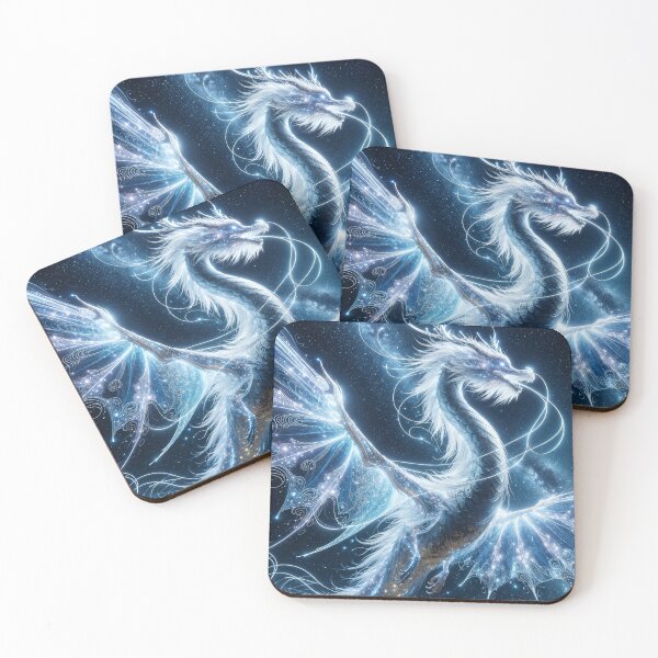 Item preview, Celestial White Dragon – Cosmic Fantasy Dragon Among the Stars designed and sold by DrakariArt.
