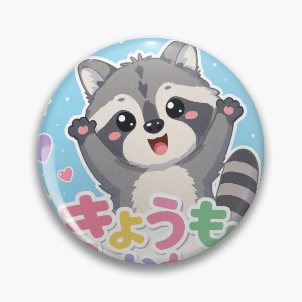 Item preview, Chibi Raccoon Japanese 'you're cute today too' design cute kawaii designed and sold by Vintage Designs +.