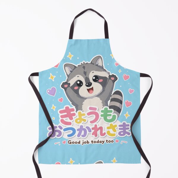 Item preview, Chibi Raccoon Japanese 'you're cute today too' design cute kawaii designed and sold by Vintage Designs +.
