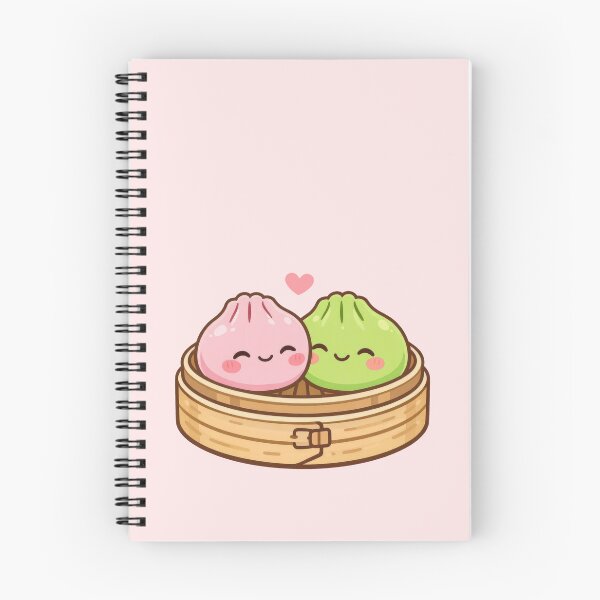 Item preview, Kawaii Squishy Dumpling Love Pair – Pink & Green designed and sold by EmeraldeaArt.