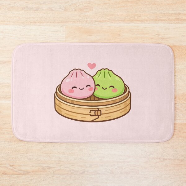 Item preview, Kawaii Squishy Dumpling Love Pair – Pink & Green designed and sold by EmeraldeaArt.