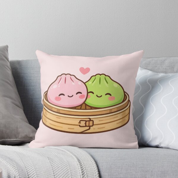 Item preview, Kawaii Squishy Dumpling Love Pair – Pink & Green designed and sold by EmeraldeaArt.