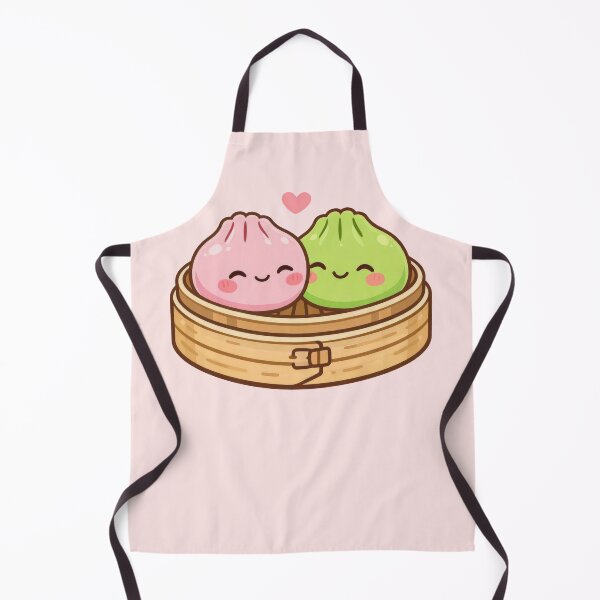 Item preview, Kawaii Squishy Dumpling Love Pair – Pink & Green designed and sold by EmeraldeaArt.