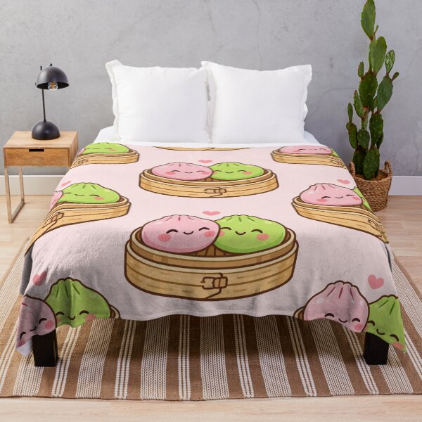 Item preview, Kawaii Squishy Dumpling Love Pair – Pink & Green designed and sold by EmeraldeaArt.
