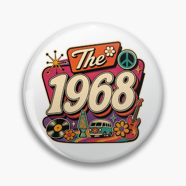 Item preview, Vintage 1968 Retro Birthday Graphic Design designed and sold by RedCircleArt.