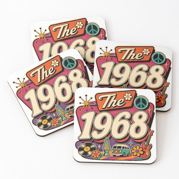 Item preview, Vintage 1968 Retro Birthday Graphic Design designed and sold by RedCircleArt.