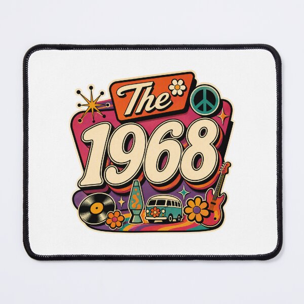 Item preview, Vintage 1968 Retro Birthday Graphic Design designed and sold by RedCircleArt.