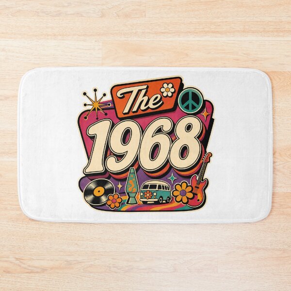 Item preview, Vintage 1968 Retro Birthday Graphic Design designed and sold by RedCircleArt.