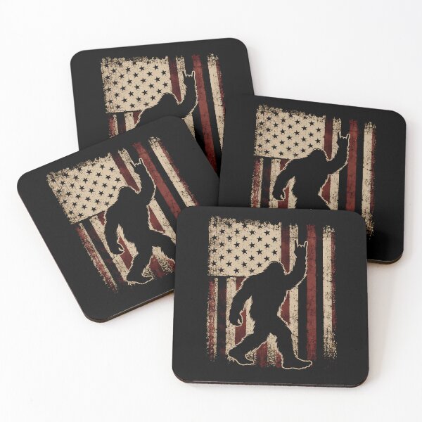 Item preview, Retro Bigfoot American Flag Vintage Patriotic Wilderness designed and sold by Moizento.