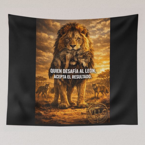 Item preview, VLLC Lion King Vs Wolf Motivation Who Challenges the Lion Art designed and sold by VICTORY LIBERTY .