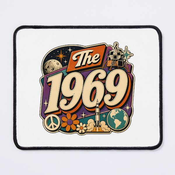 Item preview, Vintage 1969 Retro Space Birthday Graphic designed and sold by RedCircleArt.
