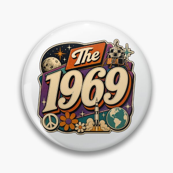 Item preview, Vintage 1969 Retro Space Birthday Graphic designed and sold by RedCircleArt.