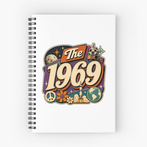 Item preview, Vintage 1969 Retro Space Birthday Graphic designed and sold by RedCircleArt.