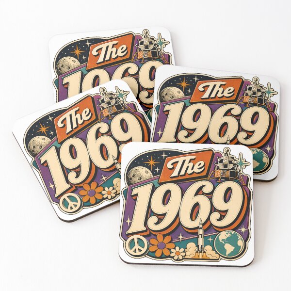Item preview, Vintage 1969 Retro Space Birthday Graphic designed and sold by RedCircleArt.