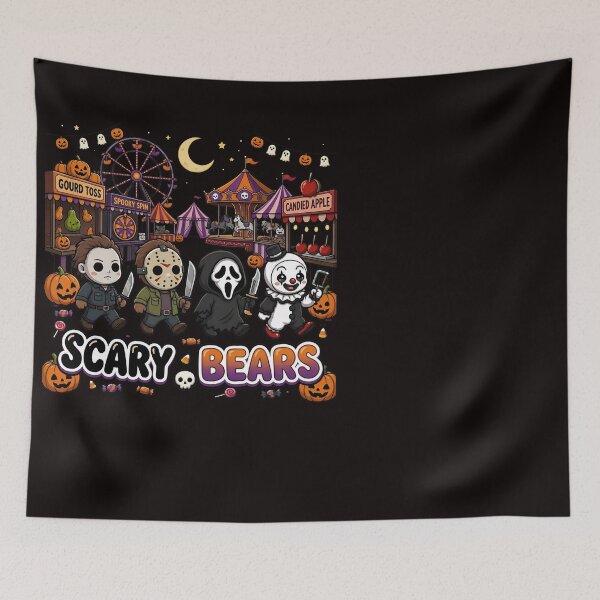 Item preview, Halloween Tshirts Scary Care Scare Bears Funny Horror Faces Horror Movie Characters Horror designed and sold by Hydlaaksmndriss.