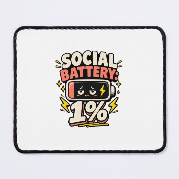 Item preview, Social Battery 1% – Funny Introvert Sticker designed and sold by PromptVaultArt.